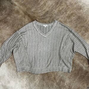 Blue Pepper Striped v-neck pullover